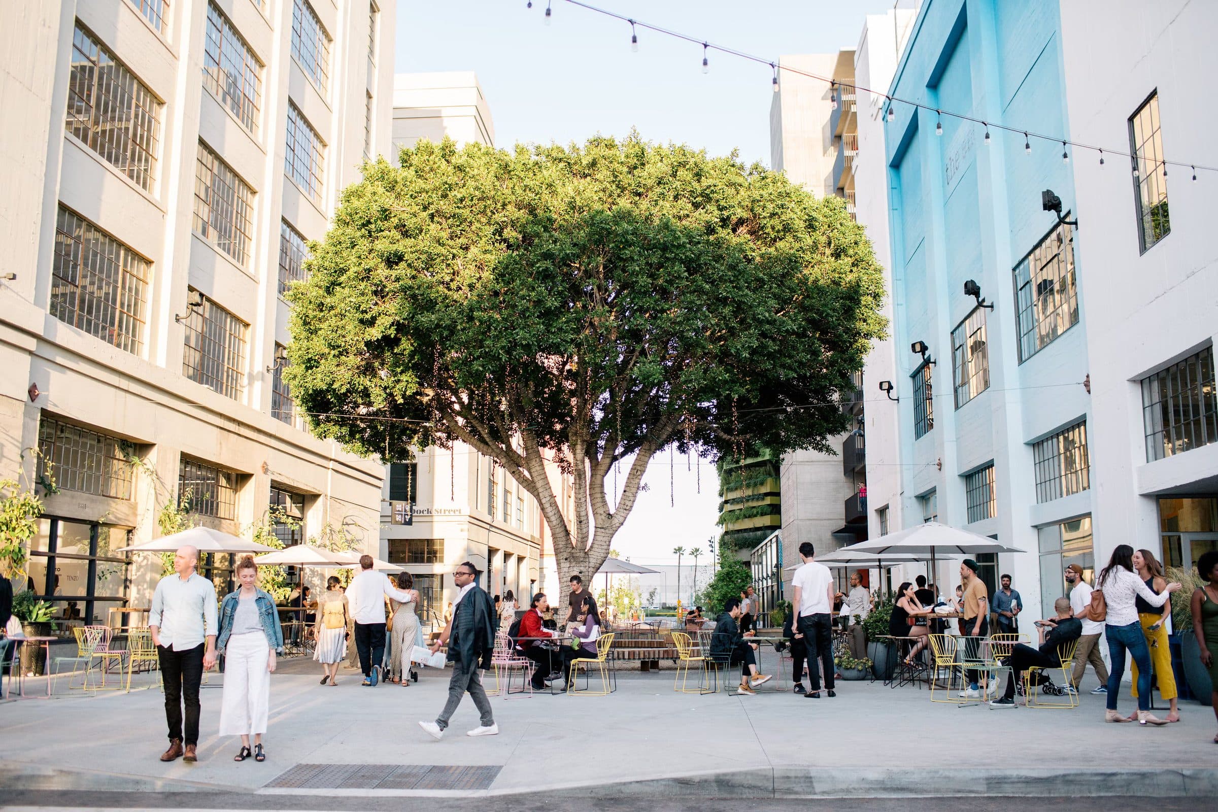 Outdoor dining at ROW DTLA in the Arts District