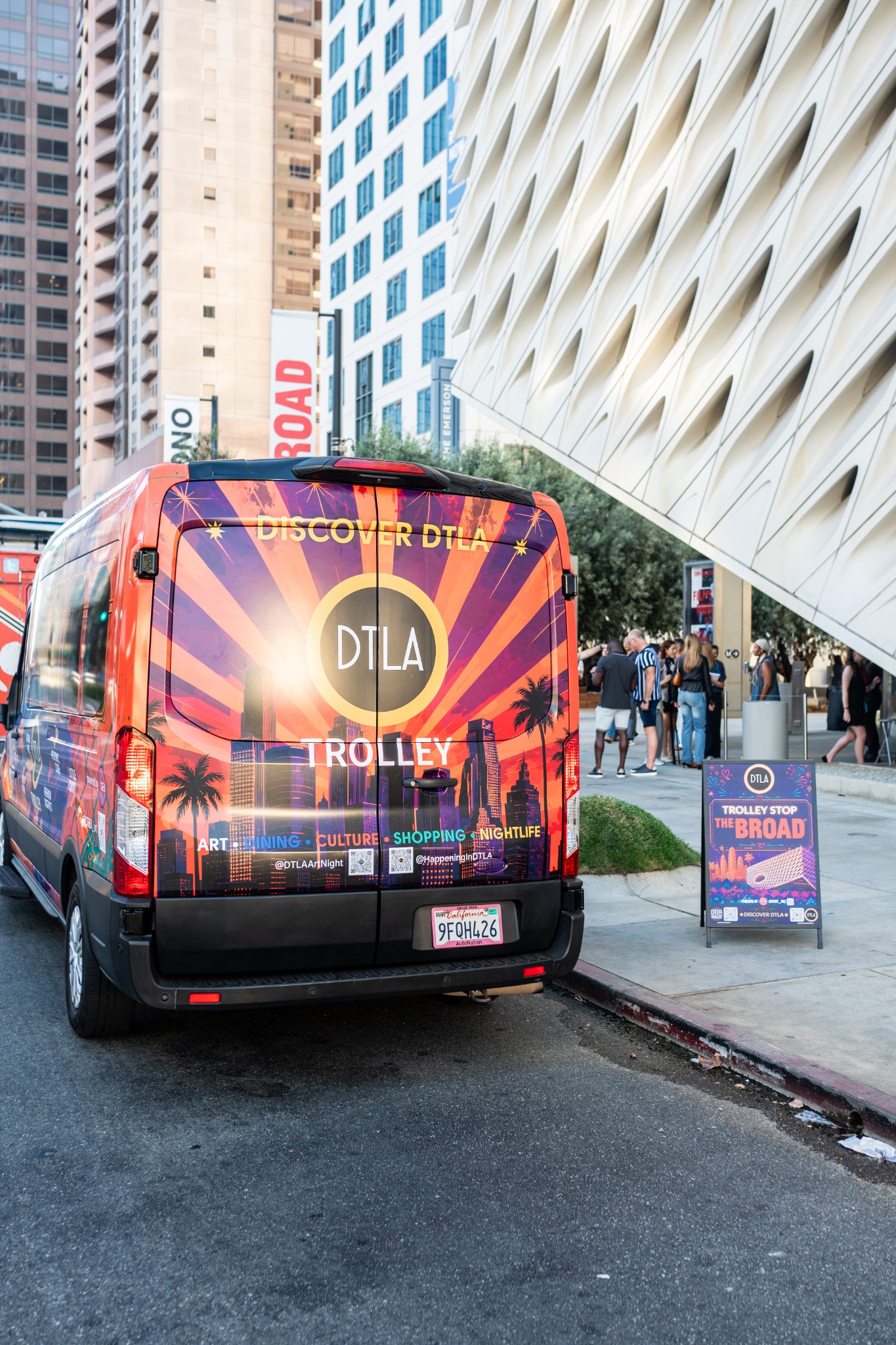 DTLA Trolley beside The Broad